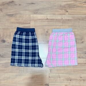 Bundle Of Boxercraft Women Pink and Dark blue Plaid Shorts Size Both L